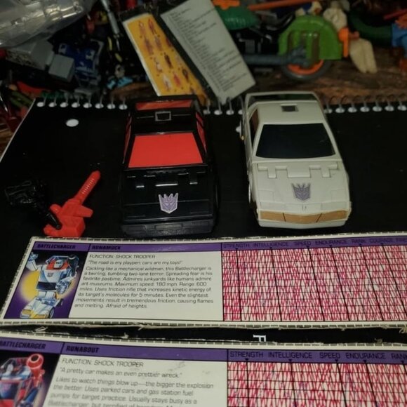 Vintage Tranaformers G1 Battlechargers Runamuck Runabout Lot